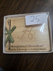 Monogrammed Cheese Board Donated by Santa